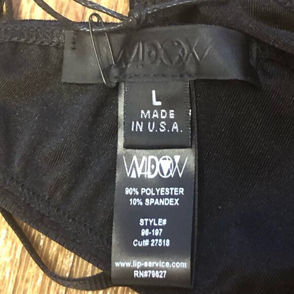Dolls Kill x Widow Black Slinky Spandex Triangle Bra Size Large - Picture 6 of 9